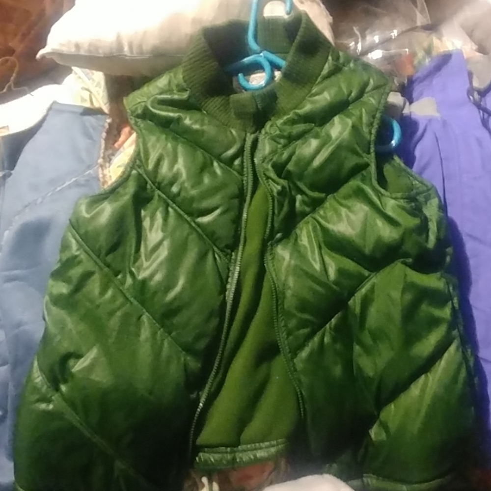 Green puffer vest